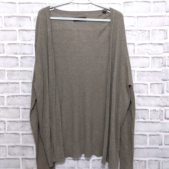 All Saints Sweaters - All Saints Taupe Cut Out Cardigan Size XL